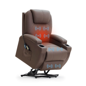 Homall Power Lift Recliner PU Leather Lift Assist Recliner for Elderly with Massage